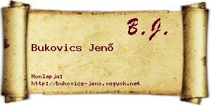 Bukovics Jenő névjegykártya