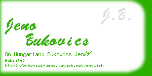 jeno bukovics business card